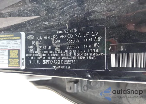 2017 Kia Forte Lx z USA, uszkodzony, nr VIN 3KPFK4A79HE158573